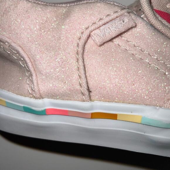 VANS "ASHER" Unicorn Pink Glitter Slip on Shoes US Size 7 - Picture 4 of 8
